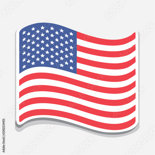 Waving American Flag Illustration