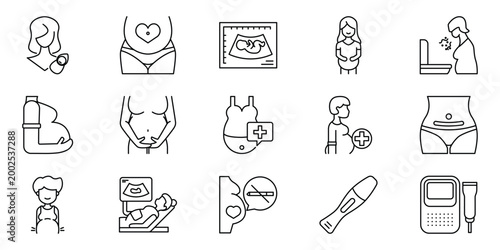 Pregnancy and Maternity Icons A Comprehensive Collection for Healthcare and Family Planning