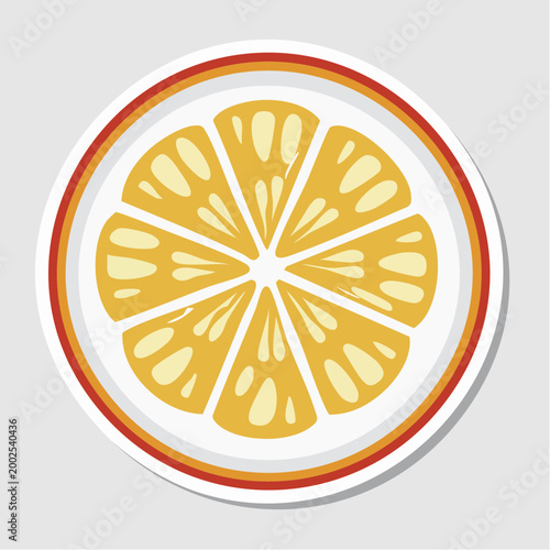 Stylized Slice of Orange Fruit