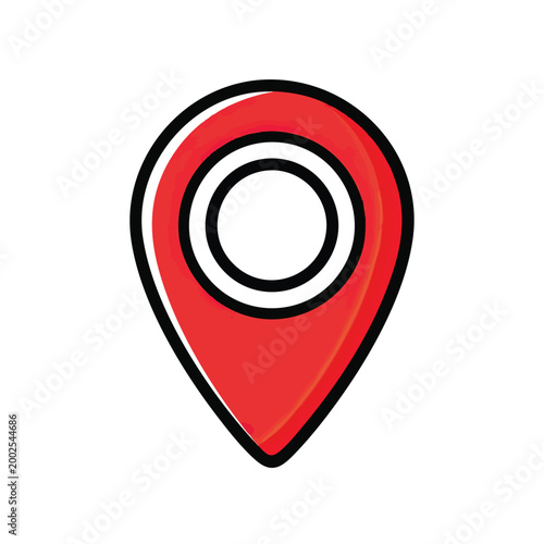 Red map pin location marker icon isolated on white background. Free Download Red map pin location marker icon isolated on white background. - GFXLoad