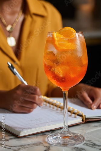 Refreshing Aperol Spritz by Notebook: A Stylish Blend of Work and Leisure