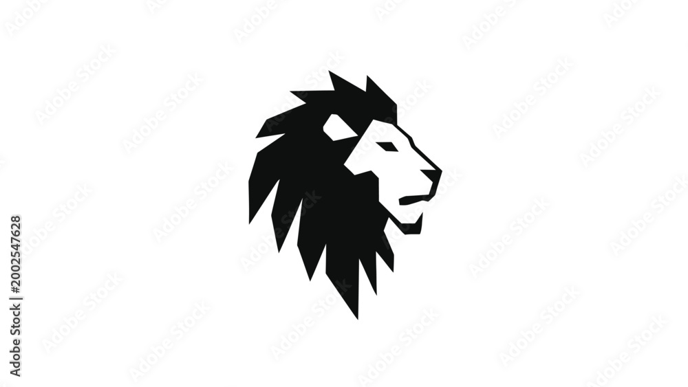 Obraz premium Majestic Lion Head Logo - A Symbol of Strength, Courage, and Royalty