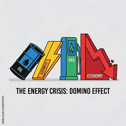 Energy Crisis Domino Effect Economic Impact Banner