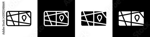 Bild auf Leinwand Map black and white icon design concept