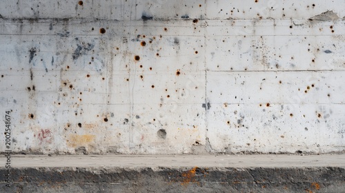 Concrete wall with shrapnel urban environment gritty photography urban landscape close-up view destruction and resilience