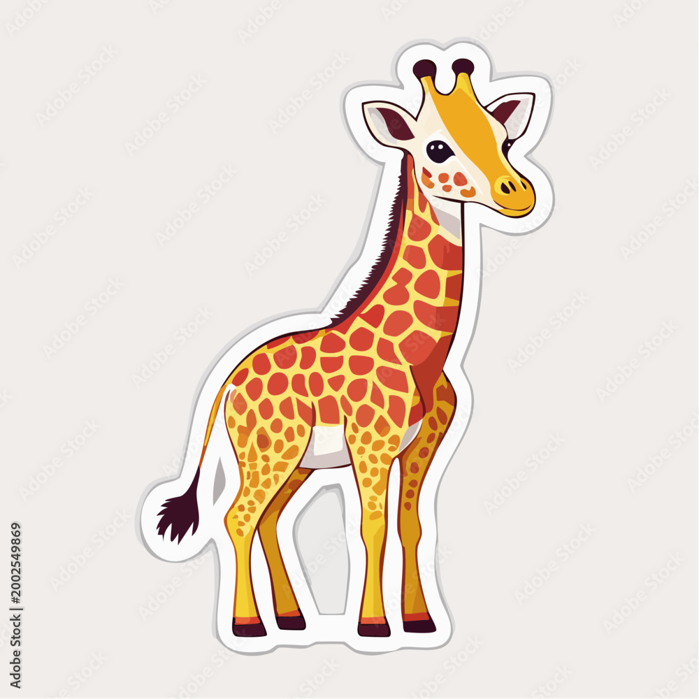 Obraz premium Cute Cartoon Giraffe Sticker