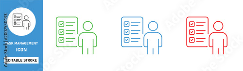 task management icon line style checklist productivity workflow editable stroke vector set