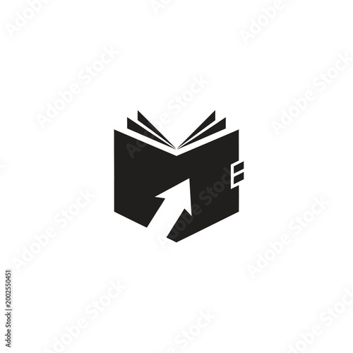 Black Book Icon With Arrow.