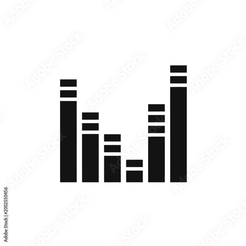 Black Bar Graph Chart Icon.