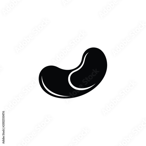 Black Bean Isolated on White.