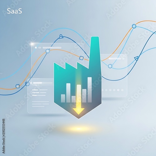 SaaS Data Analytics & Decline Trend Banner with Copy Space