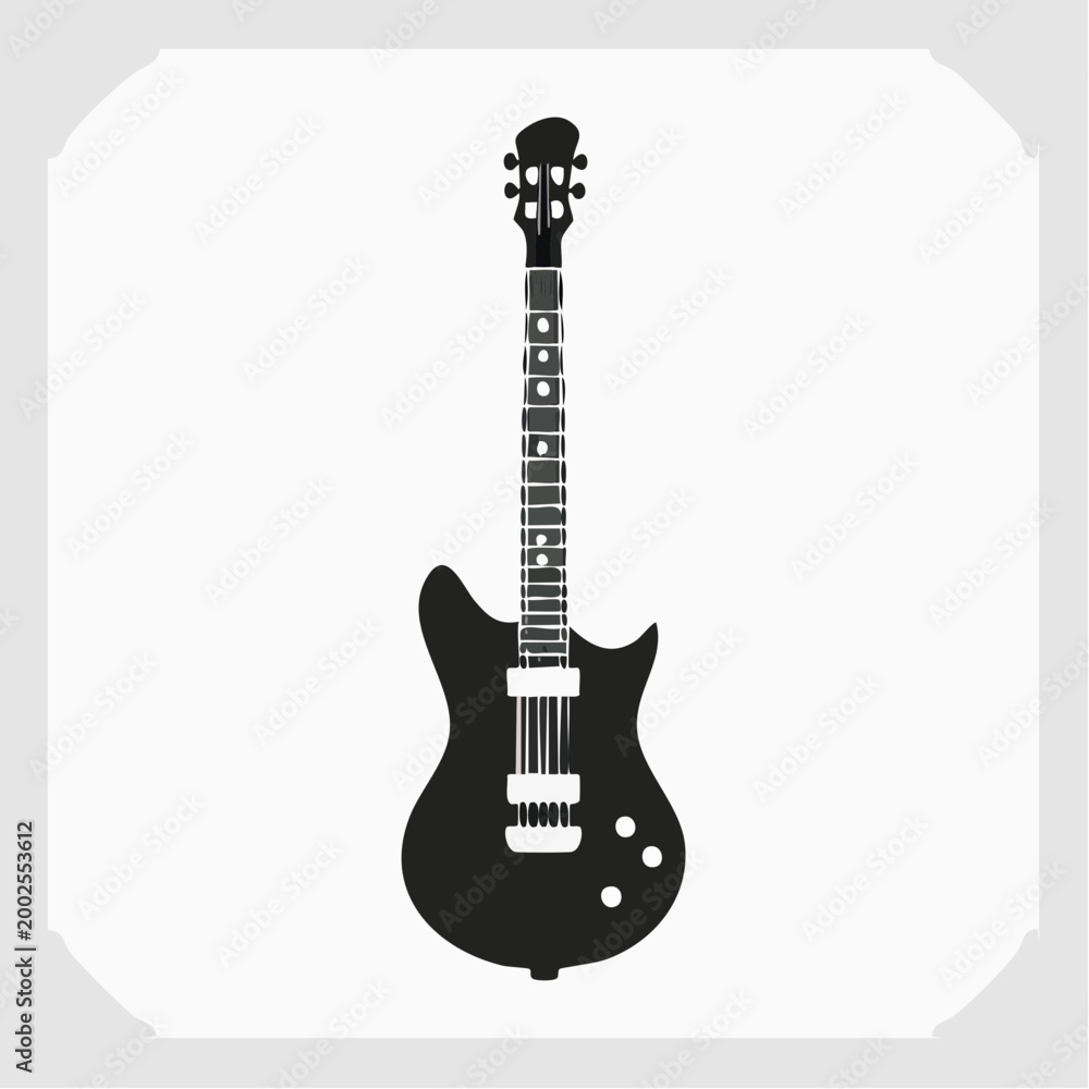 Naklejka premium Black Electric Guitar Silhouette