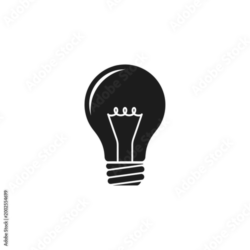 Bilde på lerret Black Light Bulb Icon Symbol.