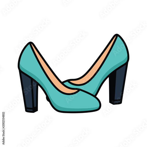 Turquoise High Heels Fashion Shoes Elegant Style Footwear