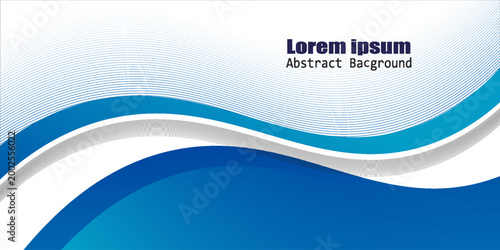 Creative Blue Abstract Background with Flowing Wave Shapes,