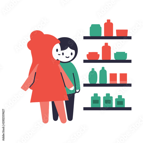 Couple Shopping for Cosmetics or Skincare Products at a Store