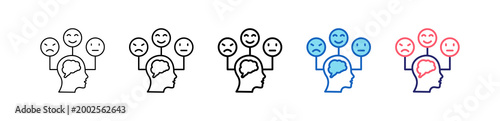 Emotional Icon In 5 Different Styles Set Collection.   