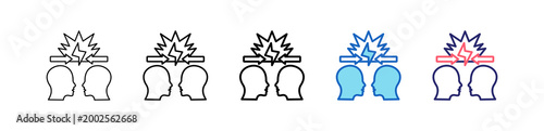 Conflict Icon In 5 Different Styles Set Collection.   