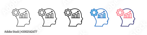 Analytical Thinking Icon In 5 Different Styles Set Collection.   