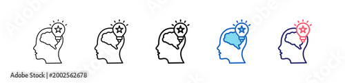 Imagination Icon In 5 Different Styles Set Collection.   