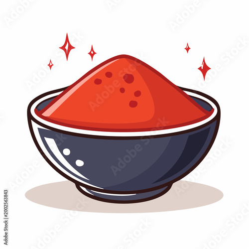 Bowl of Red Powder with Sparkles
