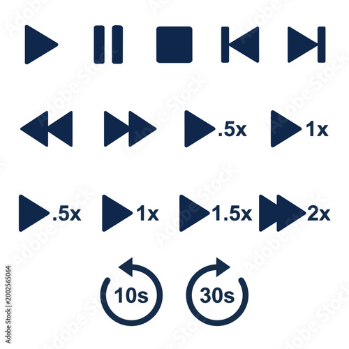 Playback control icons showing speeds and navigation