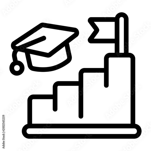 Graduation succes Line Icon