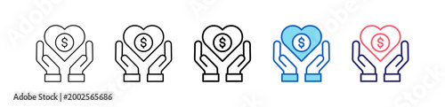 Financial Wellbeing Icon In 5 Different Styles Set Collection.   
