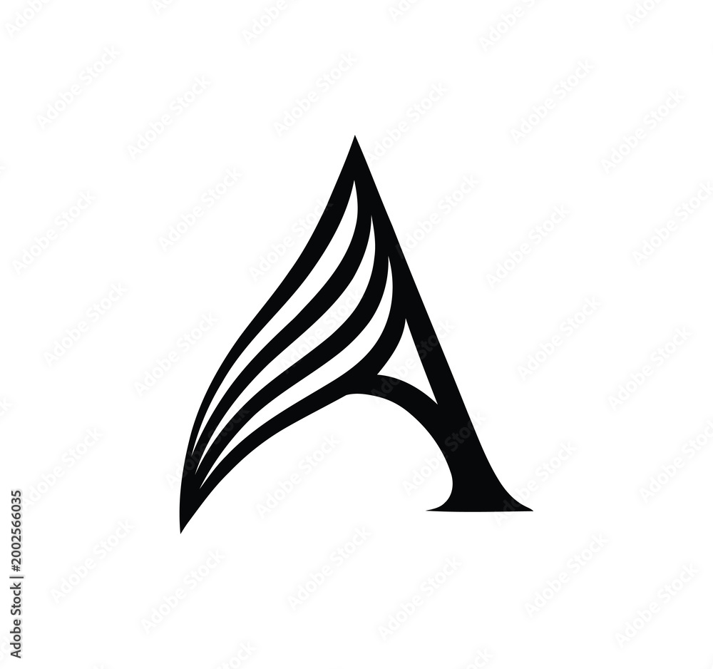 Fototapeta premium a letter logo design. Minimal monogram emblem, classic style Alphabet vector logo design. Premium Business logo, White background
