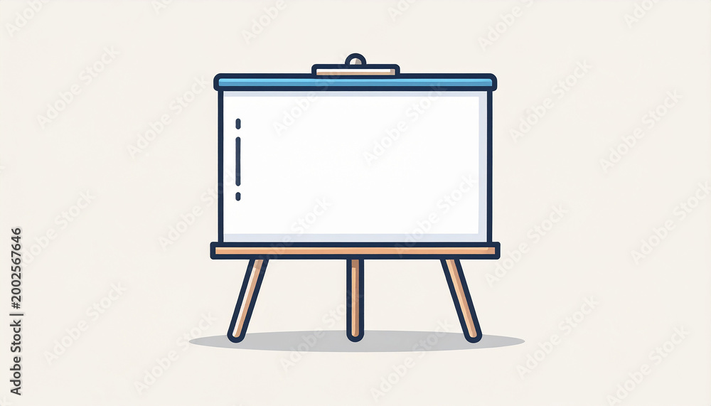 Obraz premium Empty whiteboard on a tripod easel with a light background presentation meeting