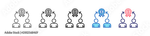 Competitor Icon In 5 Different Styles Set Collection.   
