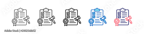 Regulatory Compliance Icon In 5 Different Styles Set Collection.   