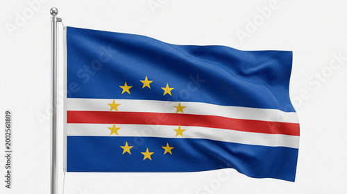 Cape Verde national flag waving freely. Free Download Cape Verde national flag waving freely. - GFXLoad