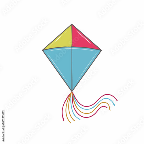 Free Download Colorful Diamond Kite with Streamers - GFXLoad