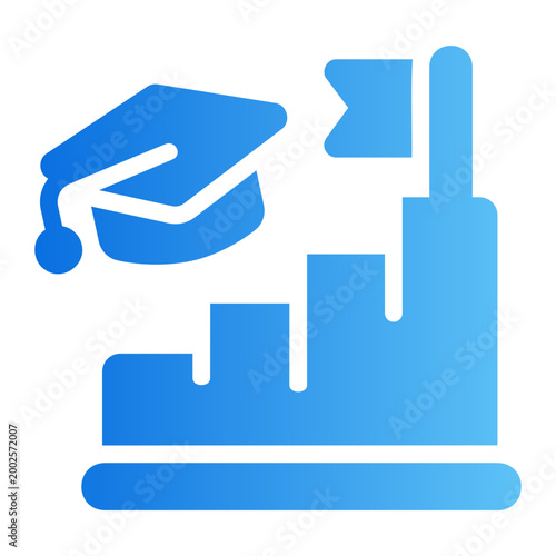Graduation succes Line Gradient Icon