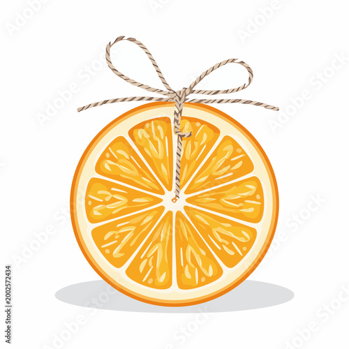 Orange Slice with Twine Bow