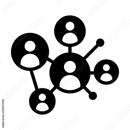 Networking Icon - Solid Black