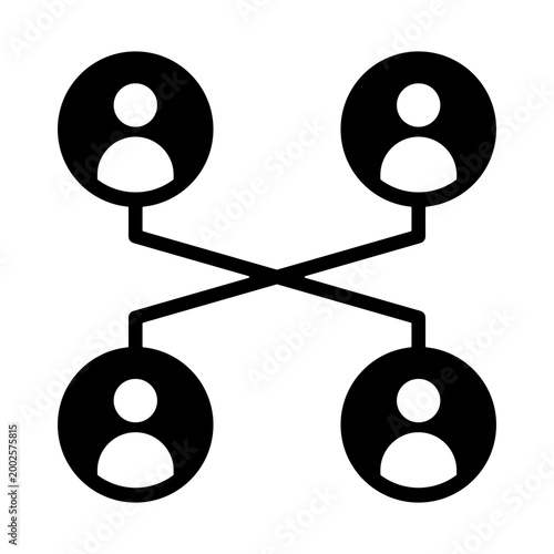 Cross Functional Team Icon - Solid Black