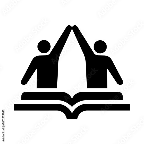 Fotografi Peer To Peer Learning Icon - Solid Black