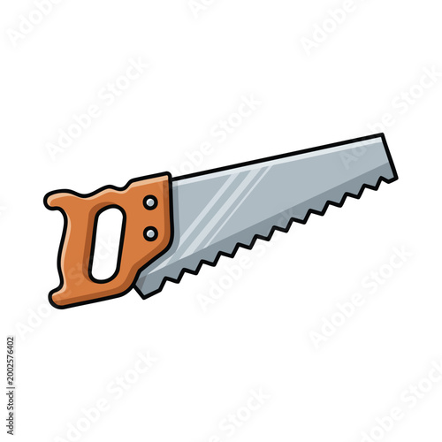 Illustration of a Hand Saw Woodworking Tool.