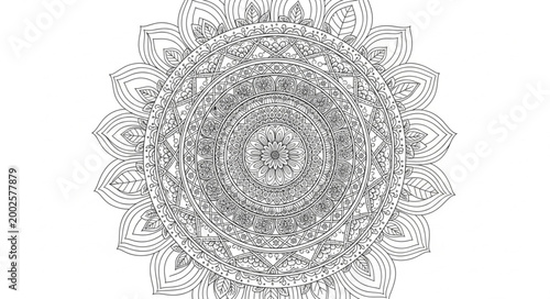 Intricate Mandala Design with Detailed Patterns.