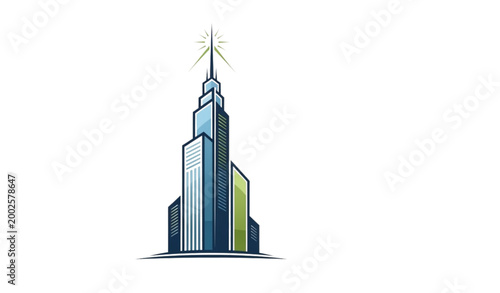 Foto A striking vector illustration of the burj khalifa dubai's iconic skyscraper rea