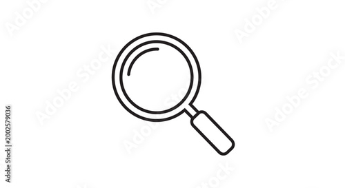 Magnifying glass icon outline, symbol for search, discovery, and analysis