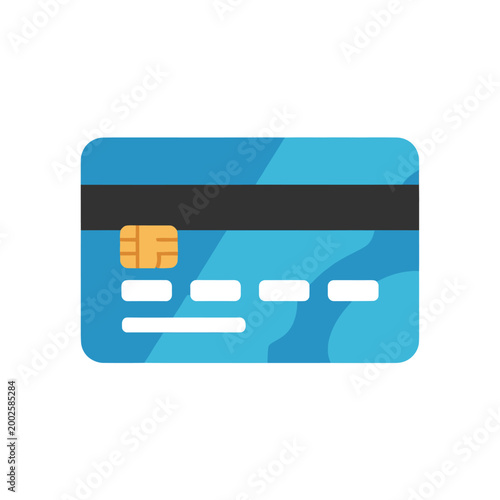 Fotografía Blue credit card with gold chip.