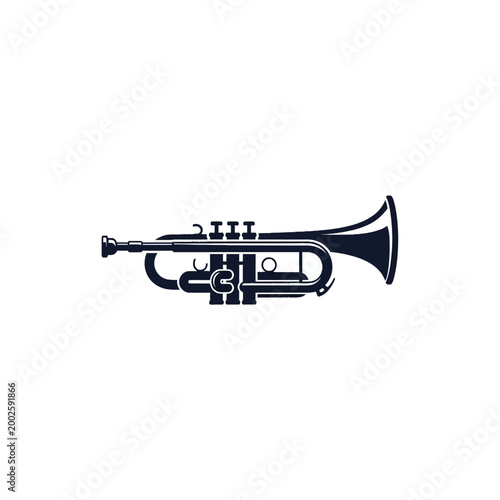 Brass Trumpet Musical Instrument Closeup.