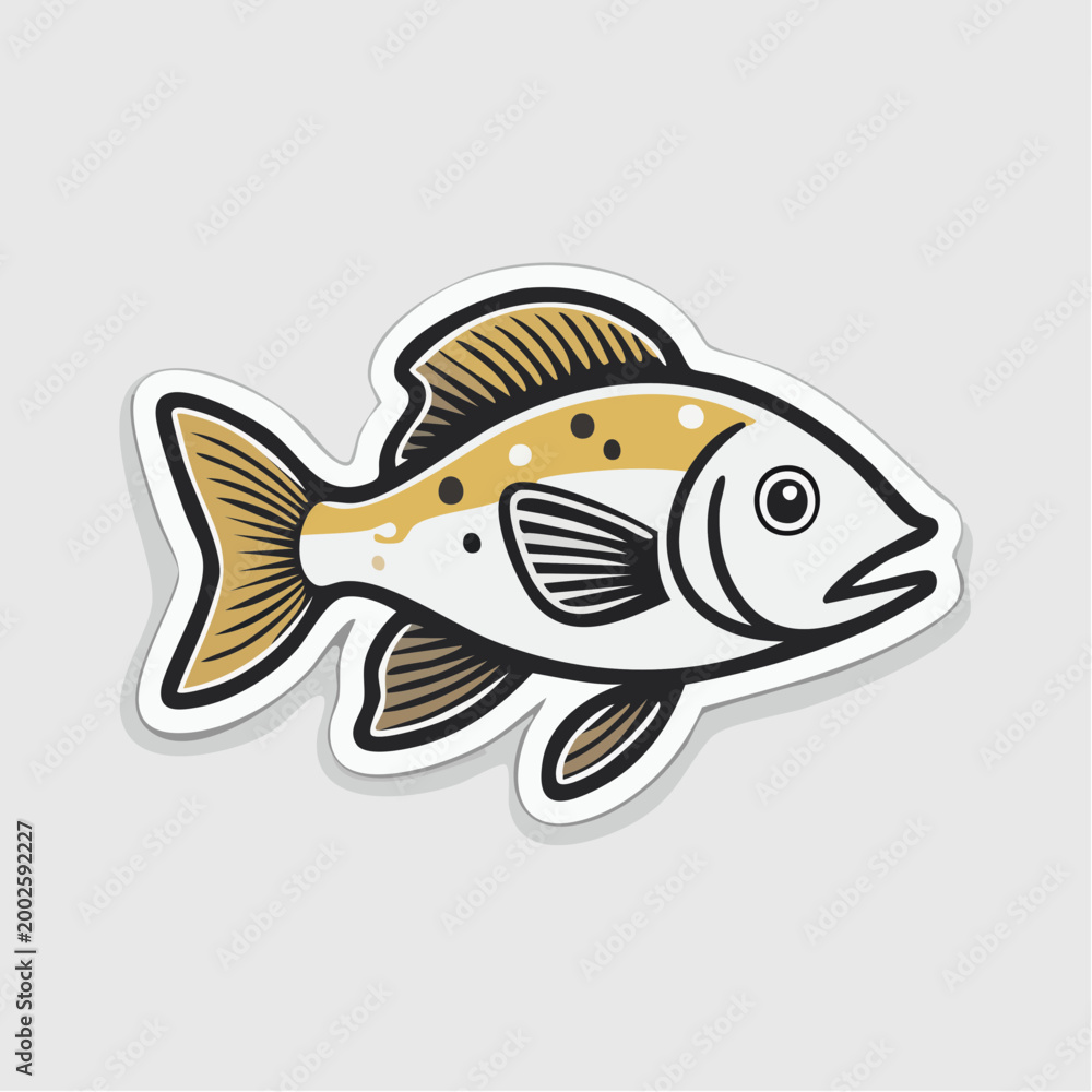 Fototapeta premium Stylized illustration of a golden fish with spots