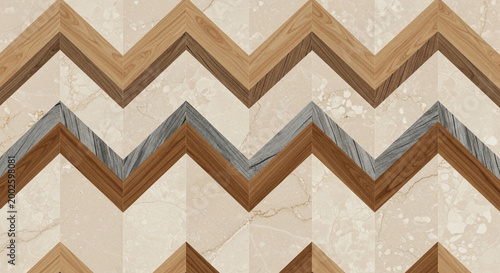 Chevron pattern background with wood and marble textures geometric design for interior decoration and graphic elements seamless repeating texture