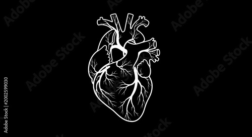 Detailed hand drawn illustration of a human heart.