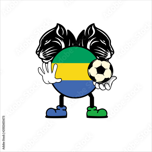 Print Gabon football mascot design for your country's icon and identity