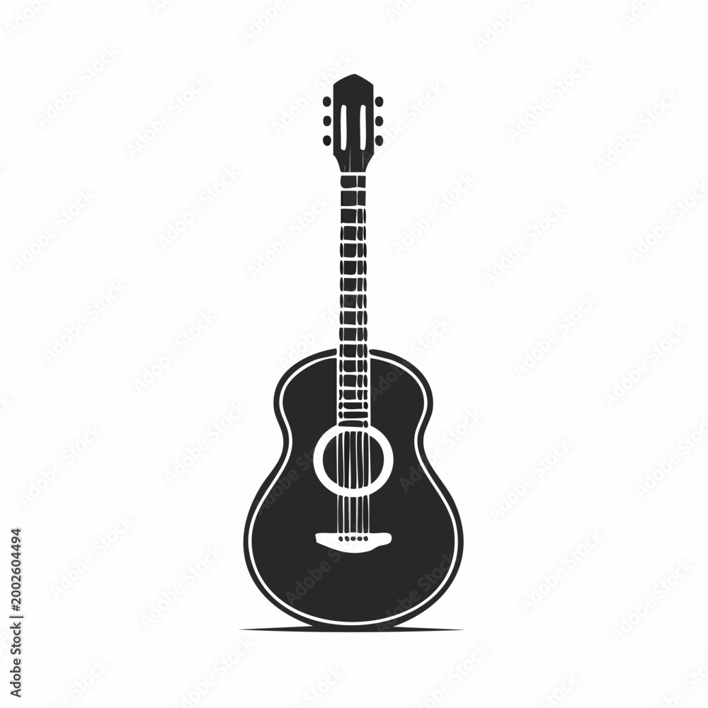 Obraz premium Acoustic Guitar Silhouette